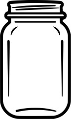 Empty Container Mason Jar Icon in Hand-drawn Style