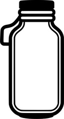 Empty Container Water Bottle Icon in Hand-drawn Style