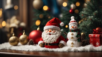 Fototapeta na wymiar Santa Claus figurine New Year