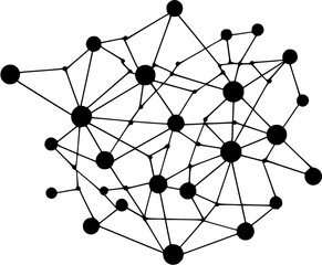 Deep Learning Neural Network Graph Nodes Icon in Hand-drawn Style