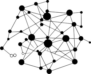 Deep Learning Neural Network Graph Nodes Icon in Hand-drawn Style