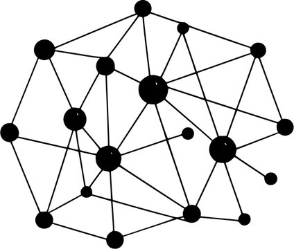 Deep Learning Neural Network Graph Nodes Icon in Hand-drawn Style