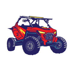Fototapeta na wymiar Buggy ATV Adventure vector illustration, perfect for t shirt design and Buggy Shop and Rental logo 
