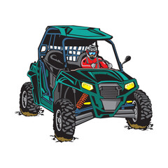 Buggy ATV  Adventure vector illustration, perfect for t shirt design and Buggy Shop and Rental logo	
