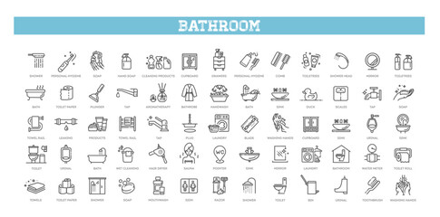 Restroom, Bathroom Vector Icon Set