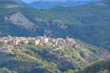 Panoramic view of the village of Amantea