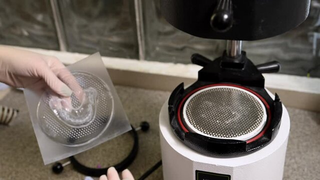Mouth guard for teeth, printed on a 3D printer in dental clinic laboratory. 4k cinematic slow motion video