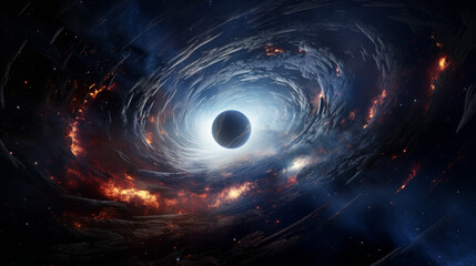 Black hole abstract illustration, AI Generation
