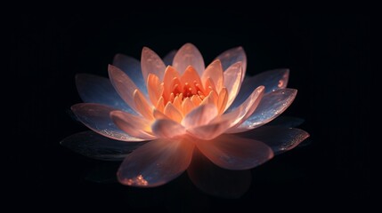 Generative AI image of beautiful lotus gracefully.Generative AI