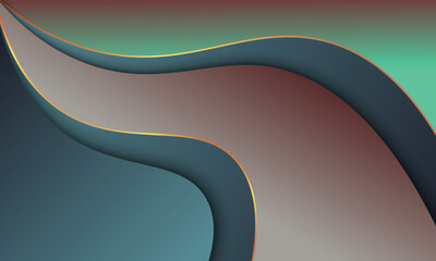 Wavy stripes with lines and shadows background. © Threecorint