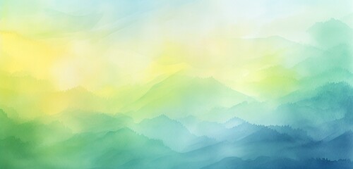 Green, yellow, and blue-gray watercolor backdrop. Rasterized abstract art. A gradient painting created by hand.