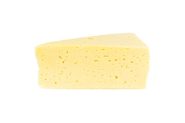 Piece of hard cheese isolated from background