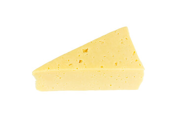 Piece of hard cheese isolated from background