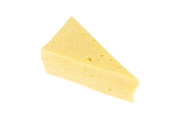 Piece of hard cheese isolated from background