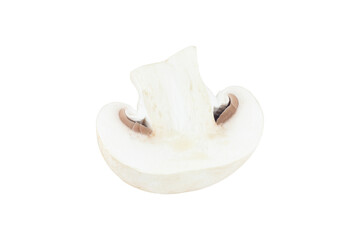 champignon mushroom, cut champignon mushroom, isolated from background