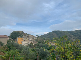 Fototapeta na wymiar Panoramic view of the village of Carolei