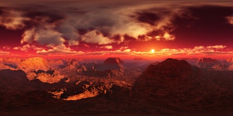 Mars, HDRI, environment map , Round panorama, spherical panorama, equidistant projection, 360 high resolution panorama, 3d rendering © ustas