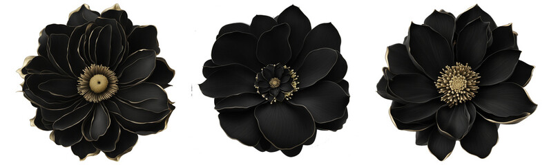 Black and Gold Flower AI Art