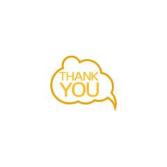 Speech Bubble Thank you icon isolated on transparent background