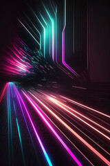 High speed technology concept, light abstract background, AI Generate