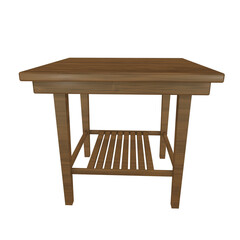 Wooden square table 3d furniture design concept