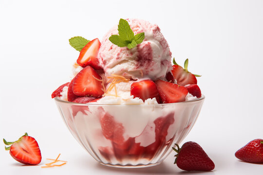 strawberry bingsu icream clean light bright lighting