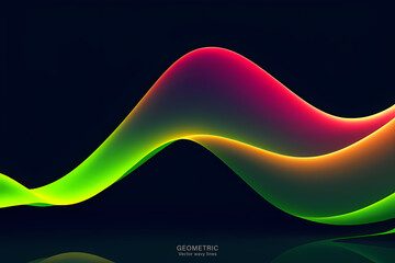 Green on Black Background, Abstract geometric background with liquid shapes. Vector illustration.