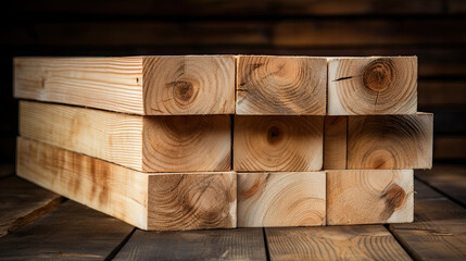 Wooden boards, pine wood timber