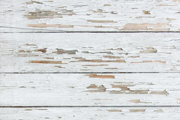 White paint old wooden texture peeling boards background worn plank