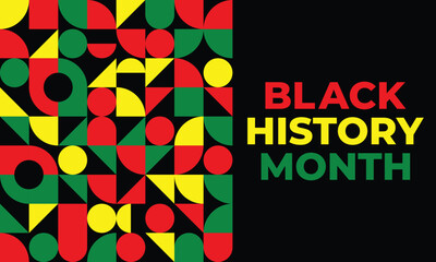 Black history month, Black history month celebrate. vector illustration design graphic Black history month, Neo Geometric pattern concept.