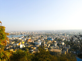 Ranchi city from the top many trees and buildings,india 07 november 2023