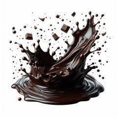 chocolate splash isolated on white