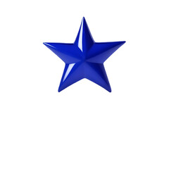 Obraz premium A single shining cobalt star isolated on transparent background 