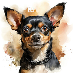 watercolor Chihuahua clipart, Generative Ai