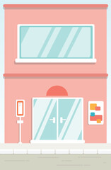 Vector colorful flat residential shop house, illustration, flat design