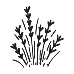 Grass icon illustration, hand drawn in sketch, brush style design and background element