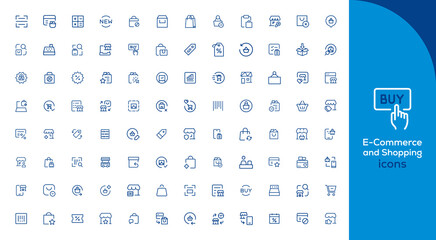 Big Set of Shopping icons. E-commerce icon collection. Online shopping thin line icons