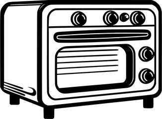 Kitchen Cooking Utensils Oven Sketch Vintage Outline Icon in Hand-drawn Style