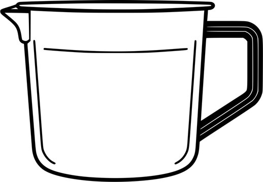 Kitchen Cooking Utensils Measuring Cup Sketch Vintage Outline Icon in Hand-drawn Style