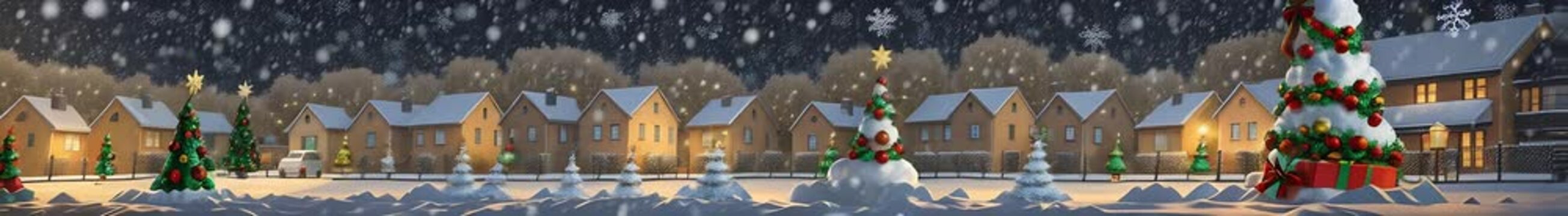 Vibrant Christmas Banner Animation: perfect for seasonal greetings! Generative AI