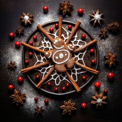 Spider-shaped gingerbread decorated with sixlets