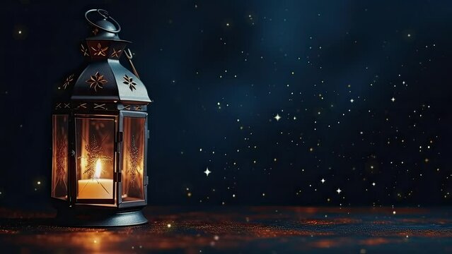 christmas lantern in the snow