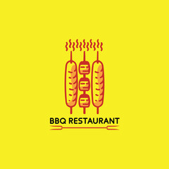 bbq pork logo design vector format