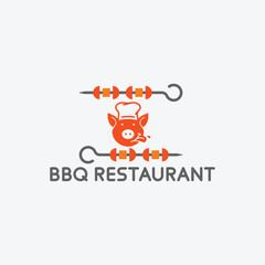 bbq restaurant logo design vector