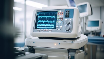 A Modern Medical Machine with a High-Tech Monitor for Monitoring Patients