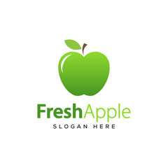 Apple logo icon vector design template. Green apple vector