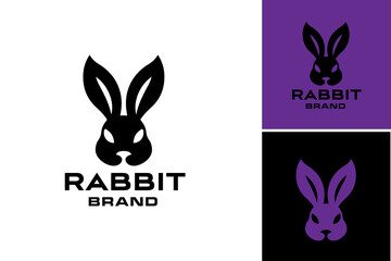Black Head Rabbit logo template. This asset consists of a repeated pattern of illustrated rabbits. It is suitable for Easter-themed designs, children's products, springtime graphics