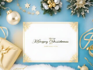 Fototapeta na wymiar christmas greeting card with christmas balls