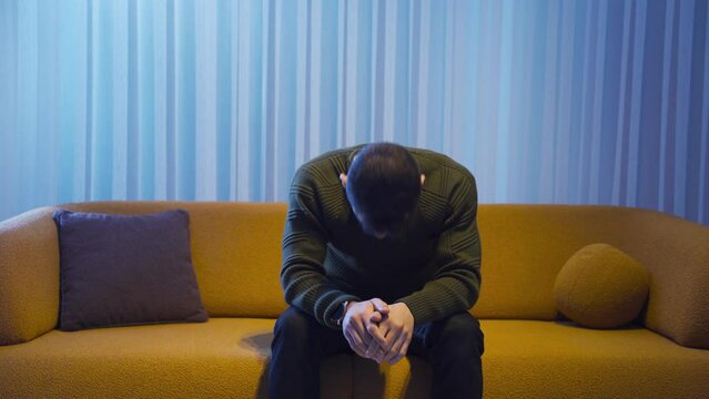 Mentally ill man alone at home at night.