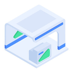 Isometric Style Advertising Billboards Icons 
